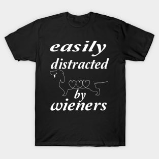 funny easily distracted by wieners T-Shirt